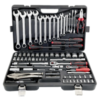 Kit de herramientas de zócalo de trinquete de 100 piezas para motocicletas herramientas de mano personalizables que incluyen cortador de brocas caja de estuche rígido embalaje jardines