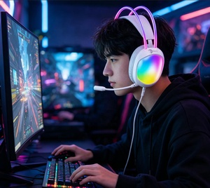 Cuffie Gaming RGB Le Coo HT410 Comode con Audio Surround USB 7.1, Cuffie Cablate con Microfono per Gamer e Studio - Product Image 4