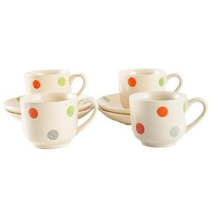 Tazza da Tè in Ceramica con Piattino <span class=keywords><strong>a</strong></span> <span class=keywords><strong>Pois</strong></span> - Product Image 1