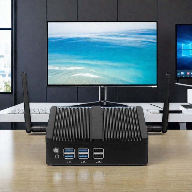 XCY Fanless Mini PC Intel Core I7 4500U I5 4200U 2955u Gigabit Ethernet VGA Display 8x USB Ports Support WiFi Ubutu