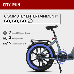 Bicicleta Eléctrica Plegable y Ligera 750W 48V Batería de Litio con Llantas Anchas para Adultos, Ideal para Ciudad y Todoterreno - Product Image 5
