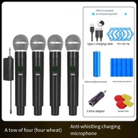 Vente chaude Professionnel Sans Fil Microphone Multi Canaux Rechargeable Micro De Poche Microphone Haut-Parleur pour Karaoké De Fête