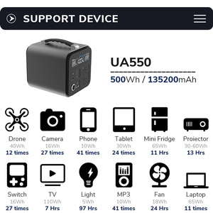 Station d'alimentation portable, batterie de stockage d'énergie, générateur solaire, Europe, lithium, extérieur, livraison gratuite, 500W, 135200mah, MPPT - Product Image 5