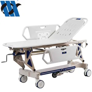 BDEC02 Price medical hospital backrest height adjustable manual transfer transport gurney patient stretcher emergency trolley be