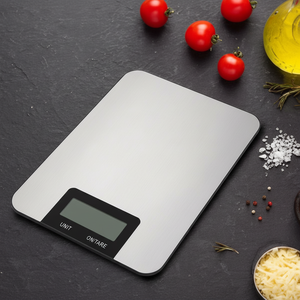 Balance alimentaire numérique intelligente en métal, outil de mesure de poids de cuisine, gadgets électroniques précis pour usage domestique, affichage en anglais - Product Image 1