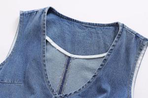 Verano nuevo estilo americano Retro falso vestido de mezclilla de dos piezas - Product Image 3