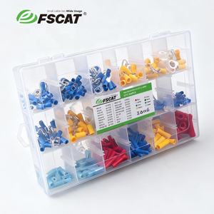 ชุดขั้วต่อสายไฟ FSCAT 360 ชิ้น - ขั้วต่อสายไฟฟ้าหุ้มฉนวน (ทองแดง) - แบบวงแหวน, แบบต่อตรง, แบบหัวแฉก, ชุดขั้วต่อแบบแฉก - Product Image 1