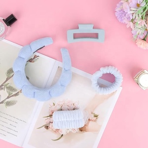 Tùy Chỉnh Nhung Sang Trọng Puffy Miếng Bọt Biển Terry Khăn Vải Vải Trang Điểm Spa Tóc Ban Nhạc Phụ Nữ Của Headband Phụ Kiện Tóc Cho Chăm Sóc Da - Product Image 4