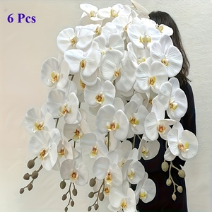 6 peças de Orquídeas Artificiais com 9 Cabeças, Apresentando um Caule de <span class=keywords><strong>Dendrobium</strong></span> Realista. com uma altura de 31 polegadas - Product Image 2