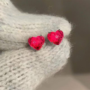 Bijoux de piercing en acier et cuivre avec zircon, clous d'oreille et piercings de cartilage en forme de cœur, vente en gros - Product Image 2