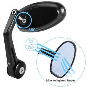 Rétroviseurs universels JPMotor en aluminium 6061 T6 pour moto avec verre anti-éblouissement bleu pour <span class=keywords><strong>Cafe</strong></span> <span class=keywords><strong>Racer</strong></span> - Product Image 4