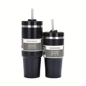 30oz Stainless Steel Double Wall Vacuum <b>Tumbler</b> Insulated Car Travel Coffee <b>Cup</b> <b>With</b> <b>Straw</b> Handle Outdoor Hiking - Product Image 3