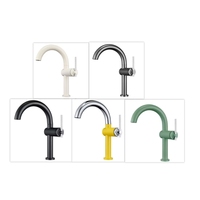 Usine directe lavabo robinet CUPC mélangeurs laiton 5 couleurs fini cascade évier robinets noir salle de bain évier bassin robinet