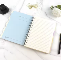 Cuaderno de bobina de alambre O de diseño personalizado profesional, cuaderno de estudiante, cuaderno personalizado de impresión Digital de tapa dura
