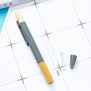 Graduation Gifts Wholesale Custom Logo 1.0Mm New Bamboo Ballpoint Metal & Wood Two-Tone <b>Retractable</b> Advertising Gift <b>Pen</b> - Product Image 4