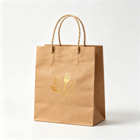 Sac en papier kraft écologique de luxe, recyclable, avec logo imprimé personnalisé et poignée, pour l'emballage de vêtements, de nourriture, de cadeaux, de bougies