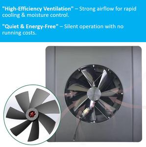 Ventilateur de toit solaire 25W/40W/60W pour grenier, usine, serre et ferme avicole |   Mode double 24h avec contrôle par application - Product Image 5