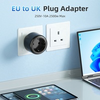 Worldplug EU Type C/E/F vers UK 3 broches Type G Prise murale de mise à la terre standard Adaptateur de prise nominale 10A