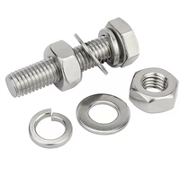 Tengri A2 70 A4 80 Edelstahl M16 M24 Sechskantschrauben, Muttern und Unterlegscheiben Set DIN931 DIN933 Bau- und Industriekomponenten
