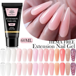 Gel de construction solide pour extension d'ongles en cristal, grande capacité 60 ml, sans forme en papier, pour manucure en salon, vente en gros - Product Image 1