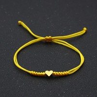 Vente chaude Simple CCB Coeur Pendentif Couple Bracelet Tissé À La Main Réglable Corde Rouge Bracelet pour Cadeaux Date Porter
