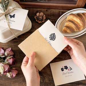Tarjeta de Felicitación de Diseño Personalizable <span class=keywords><strong>Vintage</strong></span> con Sobre de Papel Kraft para Días Festivos, <span class=keywords><strong>Cumpleaños</strong></span>, Regalos, Acción de Gracias, Mensajes Empresariales - Product Image 1