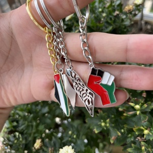 Palästina Karte Flagge Unterstützung Palästina Flagge Luxus Emaille Palästina Metall Karte Schlüssel bund Fabrik Großhandel - Product Image 6