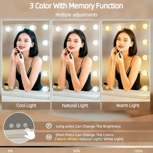 Caixa de Som <span class=keywords><strong>Bluetooth</strong></span> Montada na Parede com Luzes LED de Três Cores Espelho de Maquiagem <span class=keywords><strong>Bluetooth</strong></span> para Mesa - Product Image 3