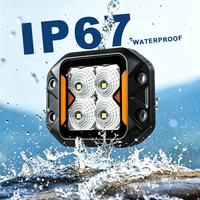 Lumière de travail à montage encastré à 4 LED, IP67, étanche, carrée, pour conduite tout-terrain, 12V 24V, pour camion, 4x4, ATV, UTV