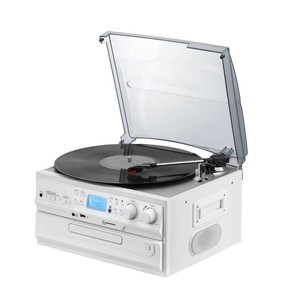 Système audio domestique Hi-Fi avec tourne-disque 3 vitesses, lecteur <span class=keywords><strong>CD</strong></span> <span class=keywords><strong>et</strong></span> <span class=keywords><strong>cassette</strong></span>, Bluetooth sans fil, connectivité AUX/RCA - Product Image 2