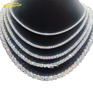 Cadena de Moissanita Chapada en Oro de Plata S925 de 2MM a 6.5MM, Estilo Hip Hop, Collar Tenis para Mujer y Hombre, Precio al por Mayor - Product Image 4