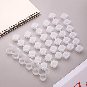 SUNCETH 5/6 Pots vides pour peinture, anti-fuite, avec couvercle rabattable, en plastique, pour peinture <span class=keywords><strong>acrylique</strong></span>, bricolage et rangement d'artisanat - Product Image 2