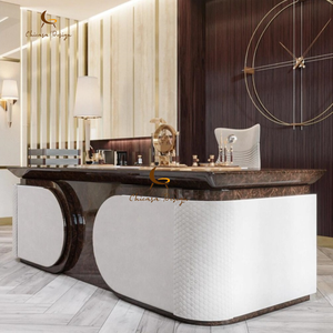 Moderno di lusso in legno solido Reception tavolo da tavolo <span class=keywords><strong>e</strong></span> sedia per la casa Cffice - Product Image 3