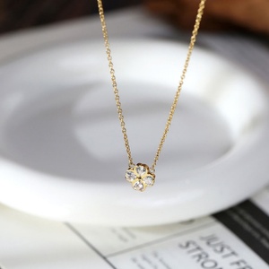 Collier ras du cou en acier inoxydable plaqué or 18 carats avec zircon, bijou de mode personnalisé de luxe léger pour femme - Product Image 5