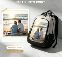Sac à dos personnalisé POD avec photo, tissu Oxford imperméable de haute qualité, sac de voyage, 1 pièce MOQ, sac personnalisé avec image