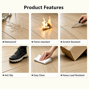 Pavimento SPC Senza Formaldeide Effetto Legno a Incastro Impermeabile Ecologico Antiscivolo a Doghe Larghe per Interni Orientato alla Salute - Product Image 5