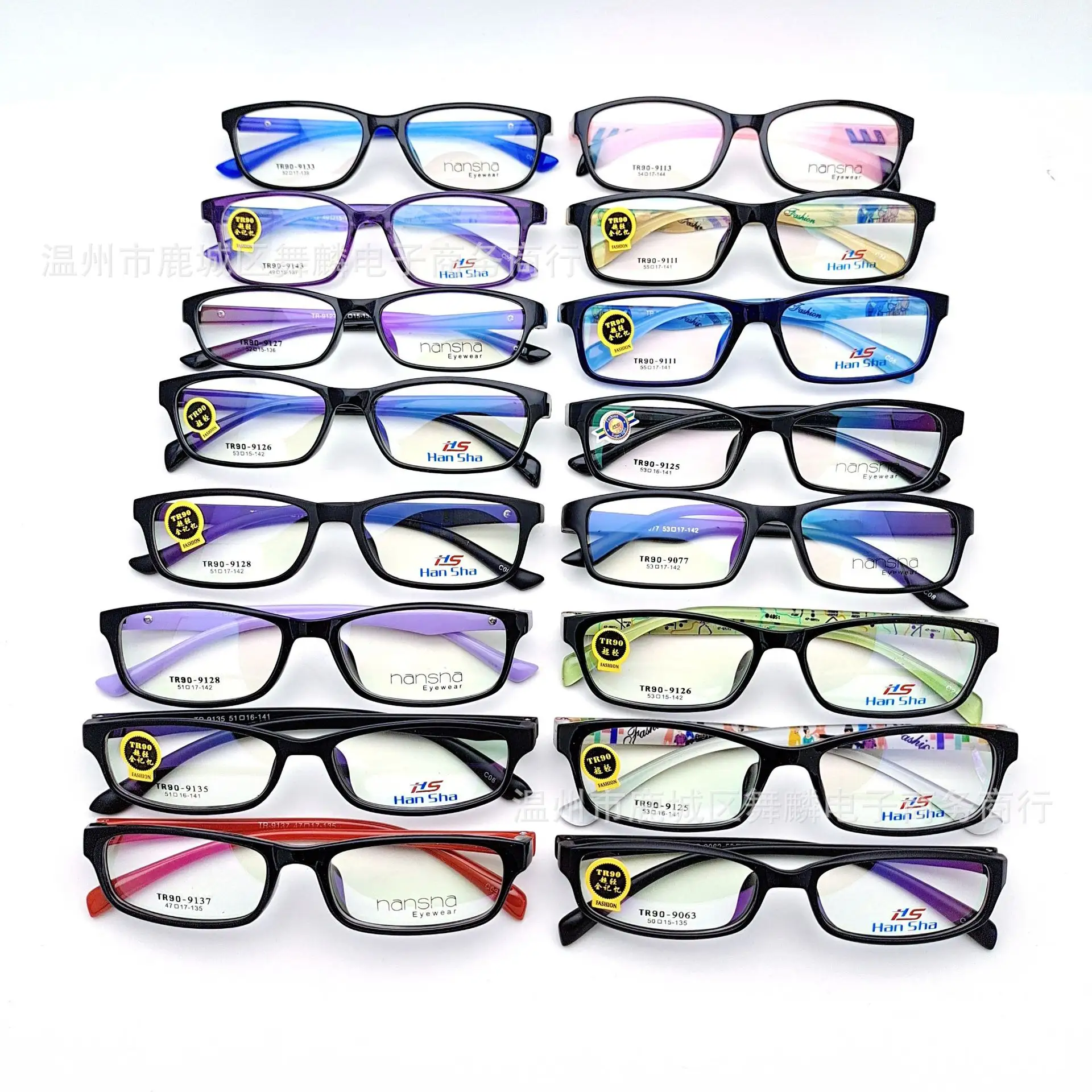 Armação de óculos quadrada tr90, armação de óculos com cores mistas de alta qualidade
