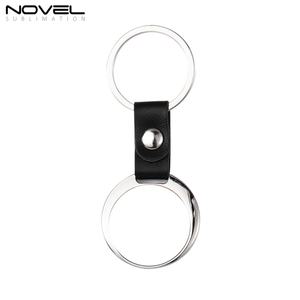 Llavero de Cuero Negro, Anillo para Llaves de Coche, Personalizado, Soporte de Llaves de Metal Inteligente, Llaveros de Metal para Sublimación - Product Image 5