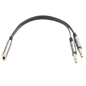 定制3.5毫米镀金音频扁平电缆音频母至2引线公线1分裂2适配器辅助电缆