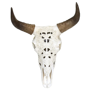 ของตกแต่งผนังบ้าน หัวสัตว์จำลอง งานแกะสลักเรซิ่นรูปหัวกระทิงวัว ทำจากเขาสัตว์ - Product Image 5