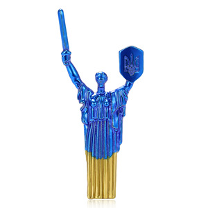 Broche con <span class=keywords><strong>Estatua</strong></span> de la Patria de <span class=keywords><strong>Ucrania</strong></span> con Espada y Tridente para Hombres y Mujeres, en Oro y Plata Antiguos - Product Image 5