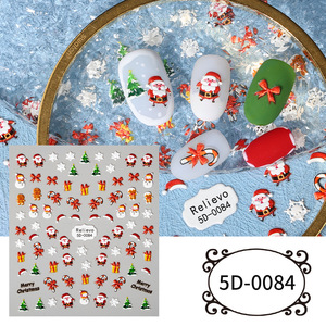 Nouveaux autocollants 5D en relief pour ongles de Noël, style INS, créatifs, DIY, auto-adhésifs, pour enfants, pour la vente en gros - Product Image 2