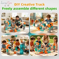 Nouveau Circuit de Course 3D Magique en Plastique Flexible, Blocs de Construction Créatifs pour Voitures et Trains, Jouets à Emboîter en Cubes, Ascenseur, Lithium