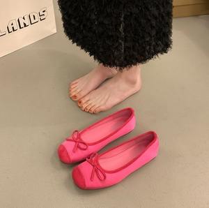 Zapatos planos formales estilo francés, zapatos rojos pequeños para mujer, modelo primavera/otoño 2026, zapatos de ballet plateados con suela suave - Product Image 4