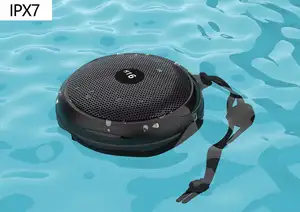 Mini altavoces deportivos inalámbricos para exteriores 2024, Subwoofer portátil IPX7 resistente al agua con LED, comunicación Bluetooth, alimentado por batería