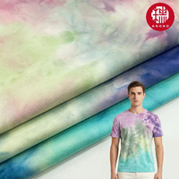 ANONO Großhandel anpassbare Baumwolle Tie Dye Single Jersey Stricks toff Digitaldruck Stoff für T-Shirt Kleidung