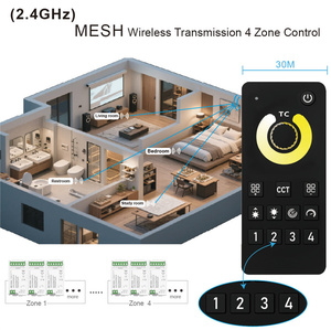 Controlador <span class=keywords><strong>de</strong></span> Tiras LED PWM MC102A <span class=keywords><strong>de</strong></span> 4 Zonas con Control Remoto, Sincronización <span class=keywords><strong>de</strong></span> Música, Cambio <span class=keywords><strong>de</strong></span> Color CCT, 5-24V DC, Regulador <span class=keywords><strong>de</strong></span> Intensidad - Product Image 4