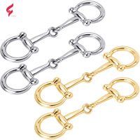 LIHUI Fashion Horsebit Metal Button Scarf Buckle Clasp Ring untuk Wanita (Emas Ukuran S)