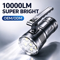 Lampe de poche LED portable en aluminium 10000LM avec affichage numérique, étanche, pour le camping, les situations d'urgence et la randonnée