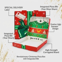 Boîtes à pizza en carton ondulé personnalisées pour Noël, cartons d'emballage de qualité alimentaire avec logo imprimé |   Fabricant de boîtes à pizza, sacs à pain personnalisés